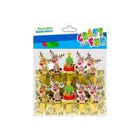 Kalėdiniai mediniai segtukai "Kalėdos" CRAFT-FUN, 10 vnt.