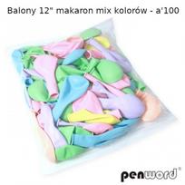 Balionai 12″ pastelinės sp., MIX Penword 100 vnt.