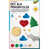 Aliuminio folija reljefiniam piešimui, 5 lapai įvairių spalvų, FOLIA