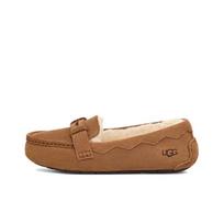 UGG karvės skeltos odos patogūs šilti kasdieniai plokščiapadžiai moteriški plokščiapadžiai rudi 1166891-CHE 36 beige