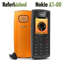 Atnaujintas Nokia atrakintas originalus Nokia X1-00 vieno SIM kortelės X1-01 dviejų SIM kortelių GSM mygtukinis mobilusis telefonas su 1 SIM kortele X1-00 1 SIM No charger juoda