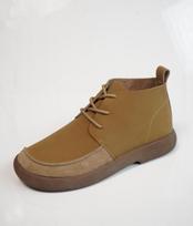 Men's Retro British Style Cowhide Martin Boots - 2025 Autumn/Winter High Top Outdoor Fashion. 42 chaki