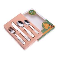 304 nerūdijančio plieno peilis šakutė šaukštas mielas vaikiškas desertinis šaukštelis maišymo šaukštas stalo įrankių dovanų rinkinys Four-piece tableware set