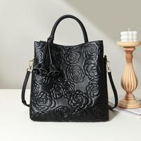 Natūralios Odos Moteriška Rankinė Madinga Didelė Rankinė Vienpetė Rankinė Crossbody juoda