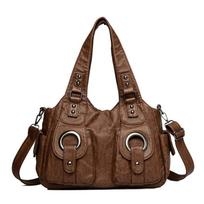 Tote Bag Retro Women's Bag Multi-purpose Women's Shoulder Bag Versatile Handbag tamsiai ruda spalva