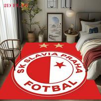 SK Slavia Praha Kilimas Svetainei Miegamajam Namams Sofos Dekoras, Vaikų žaidimų Neslystantis Grindų Kilimėlis 40x60cm( 15x23in )