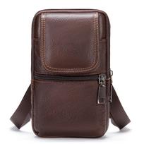 Vyriškas odinis telefono krepšys Vyriškas „Fanny Pack“ su diržu „Fanny Pack“ vyriškas krepšys per petį One Size juoda