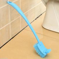 Dvipusis tualeto šepetėlių rinkinys vonios kambariui ilga rankena valymui šveitimas tualeto sunkiai pasiekiamų vietų dezinfekavimas minkštas šepetys su pagrindu Toilet brush + base opp bag set smėlis