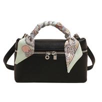 Elegantiška šilkinė skarelė, rankinė, maža rankinė, kasdienė, skirta važinėjimui į darbą, crossbody moteriška rankinė juoda