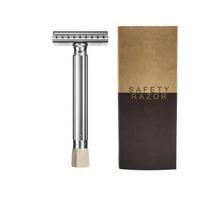 Rankinis skustuvas vyrams, reguliuojamas, dvigubas peiliukas, senamadiškas dviejų dalių rinkinys, nuimamas peiliukų laikiklis, rankinis skustuvas Razor no blade+kraft box
