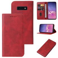 Magnetiniu užsegimu odinis telefono dėklas, skirtas Samsung Galaxy S10e For Samsung Galaxy S10e raudona