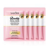 5/10pcs SADOER Rosehip Face Mask Facial Skincare Moisturizing Brightening Firming Hydrating Facial Masks Face Sheet Mask 5pcs