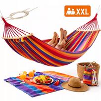 Sodo Hamakas Dviems Asmenims Supynės XXL 250x150cm + krepšys