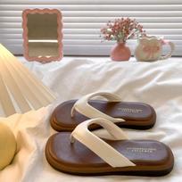 Flat Shoes Herringbone Shoes Women's Shoes New Soft-soled Flip-flops 35 geltona