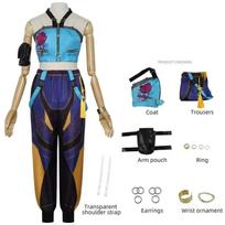 Anime filmas KPop Demonų Medžiotojai Zoey Cosplay Kostiumas Uniforma Huntrix Žiedai Auskarai Festivalis Helovino Šventė Moterims Merginoms Rekvizitas S