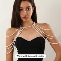 Sexy Hot Girl Body Chain Waist Chain Women'S Fashion Show Imitation Pearl Shoulder Chain Bustier Chain Clothing Chain A5
