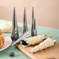 9Pcs Conical Tube Cone Roll Moulds Spiral Croissants Molds Cream Horn Mould Pastry Mold Cookie Dessert Kitchen Baking Tools