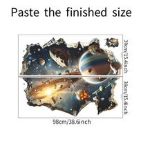 Sulaužyta siena Kosminė planeta Miegamojo gyvenamojo kambario fono kraštovaizdžio dekoravimo dekoratyviniai sienų lipdukai 39*98CM*2PCS/fun-L074