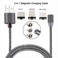 Magnetinis įkrovimo kabelis USB 3in1 USB-C, Micro-USB, Lightning