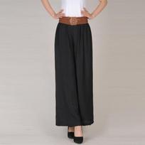 Didelio dydžio plačios kelnės Vintažinės aukšto juosmens diržo priežastinis tvarstis Moteriškos kelnės laisvalaikio didelio dydžio Pantalon Femme One Size smėlis