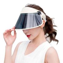 Women Summer Anti-UV Detachable Sun Visor Cap Wide Brim Outdoor Hat Small Brim smėlis