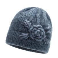 Stilinga gėlių rudens žieminė močiutės kepurė su pliušiniu pamušalu Thermal Streetwear One Size rožinė