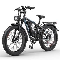 Elektrinis dviratis suaugusiems Yvy C26 Maks. 1000W x2 variklis Visureigis elektrinis dviratis 48V 23Ah Dvigubas hidraulinis stabdys Shimano 7 pavarų Juodas