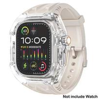 Skaidrus modifikavimo rinkinys Apple Watch 11 10 9 8 7 45 46 mm dirželiui ir dėklui IWatch Series 44 40 654SE Rubber Band Refit Mod 45mm-Series 9 8 7 black