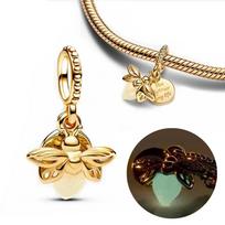 Copper Firefly Charms Beads Glow In The Dark Pendant Fit Original Bracelet Superior Jewelry Love Design Gifts DIY Craft For Women