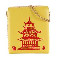 Vibrant Tower Pattern Crossbody Bag Fun Novelty Messenger Shoulder Purse With Square Tote Design Adjustable Strap And Spacious Interior Perfect rožinė