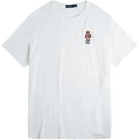 Polo Ralph Lauren SS24 Futbolo Lokas Siuvinėtas Apvalios Kaklo Trumpomis Rankovėmis Marškinėliai Vyriški Viršutiniai Drabužiai Balti 710803444-001 XS
