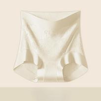 Large Size Female Spring and Autumn Non Trace Antibacterial Shaping Abdominal Lift Hip High Waist Triangle Briefs XXL beige