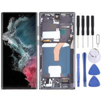 Samsung Galaxy S22 Ultra 5G SM-S908U JAV versijai 6,78 colio OLED LCD ekrano skaitmenizatorius pilnas mazgas su rėmeliu juoda