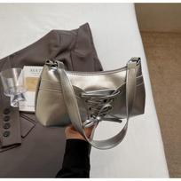 Ballet-style Rope Tie Bow Decorated Baguette Lightweight French Romantic Single-shoulder Women's Bag juoda