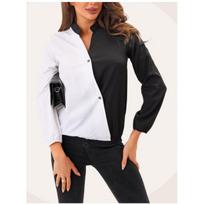 Women's Plus Size Casual Fashion Occupational Shirt Spring Temperament Communicator Collision Long Sleeve Blouse M balta