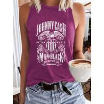 Sleeveless Top T-shirt Round-neck Pullover Vest for Spring and Summer L tamsiai pilka spalva