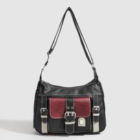 Retro krepšys Personalizuotas Minkštos odos Motociklo krepšys Krepšys per petį / Crossbody krepšys juoda