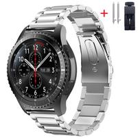 22 mm 20 mm metalinis dirželis, skirtas Samsung Galaxy Watch 46mm/3/Gear S3/Huawei Watch GT 2/3 Pro nerūdijančio plieno apyrankė, skirta Amazfit GTR 20mm sidabras