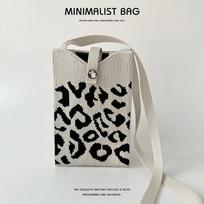 Mielas juodai baltas Panda Mini mobiliojo telefono krepšys, moteriškas korėjietiškas variantas, madinga rankinė ant peties. One Size