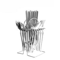 1010 nerūdijančio plieno stalo įrankių rinkinys 24 vnt. dovanų dėžutėje Viešbučio vakarietiškų stalo įrankių peilis ir šakutė Hanger gift box（24set） sidabras