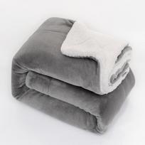 Sherpa Avikailio Dvigubo Sluoksnio Antklodė 1,5x2M 150x200 cm pilka spalva
