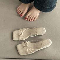 Fashionable Skinny Wedge Heels Herringbone Shoes Women's Shoes Flip-flops and Sandals 35 juoda