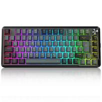 Redragon K681GB-PRO-DE Tri-mode Mechanical Keyboard, RGB Dragon Roar Switches, Hot-swappable, 4000mAh Battery, with Knob and Black/Gray Keycaps juoda/pilka spalva