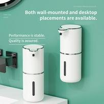 Automatinis muilo dozatorius bekontaktis putojantis muilo dozatorius 380 ml USB įkraunamas elektrinis 4 lygių reguliuojamas putplasčio muilo dozatorius
