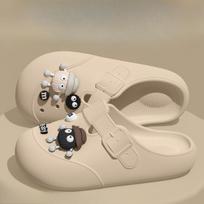 The New Style of Flip-flops Semi-flip-flops and Crocs Are Worn Over Women's Shoes Fits 35-36 balta
