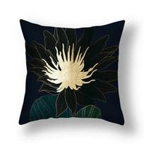 Ginkgo Biloba Polyester Cushion Cover Waist Pillow Case Black Golden Leaves  Living Room Chair Sofa Home Decoration 30x30cm smėlis