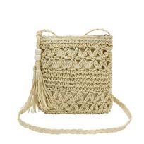 Crossbody Small Bag Exquisite Hollowed-out Mobile Phone Bag Versatile Woven Small Square Bag chaki