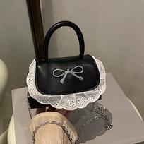 High-end Niche Bag, Fashionable Crossbody Bag, Niche Bow Single-shoulder Handbag rožinė