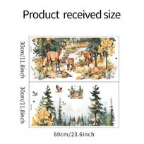 Fun-b53 Animacinis Elnias Miškas Vaikų Kambarys Darželis Namų Fonas Kraštovaizdžio Sienų Lipdukas 30*60CM*2PCS/fun-b53