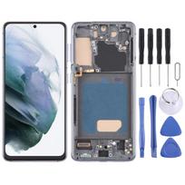 Samsung Galaxy S21 5G SM-G991 TFT LCD Ekrano Skaitmenizatorius Pilnas Surinkimas su Rėmeliu tamsiai pilka spalva